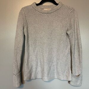 Philosophy | Open knit Cashmere blend grey crew neck sweater sz Small